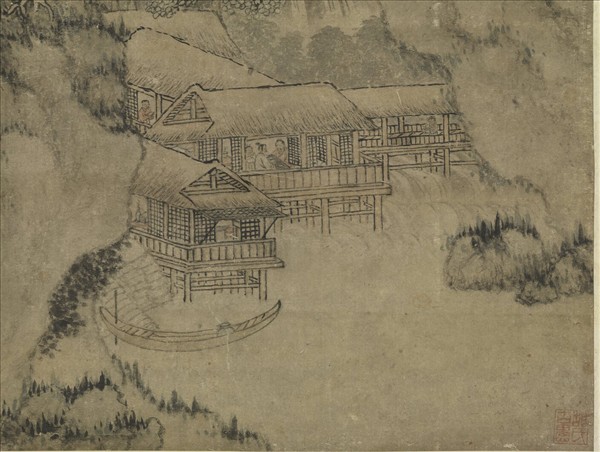 元曹知白東園載酒　軸