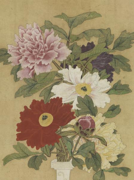 元張中太平春色　軸