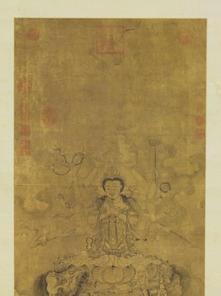 元張渥畫十六臂大士像　軸