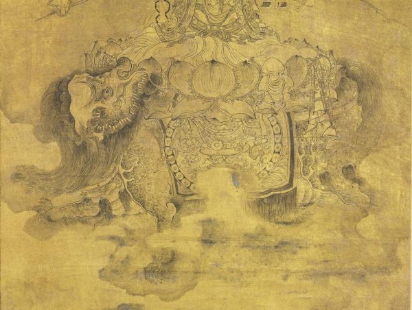 元張渥畫十六臂大士像　軸