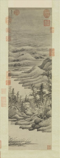 元馬琬溪山新雨　軸