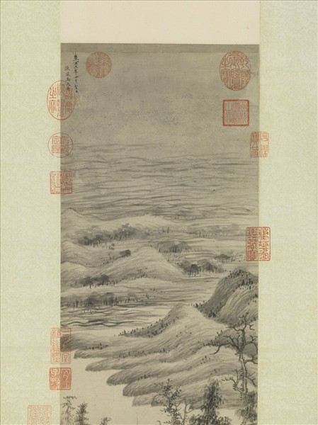 元馬琬溪山新雨　軸