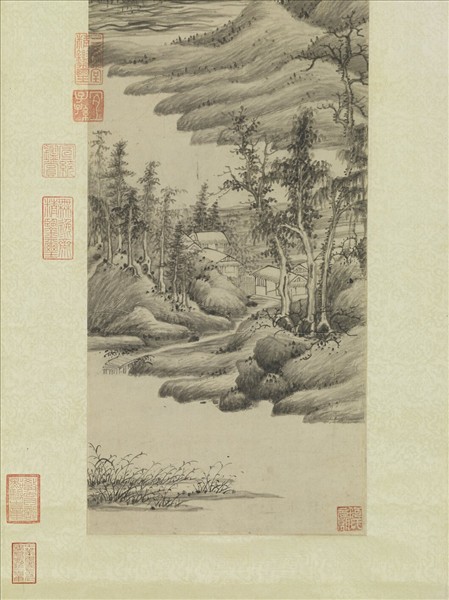 元馬琬溪山新雨　軸