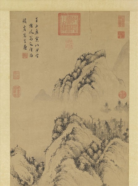 元馬琬畫秋江釣艇　軸