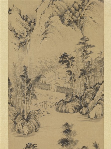 元馬琬畫秋江釣艇　軸