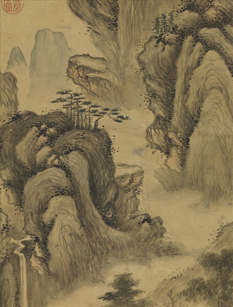 元人秋山圖　軸