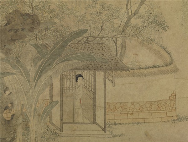 元人溪橋風雨　軸