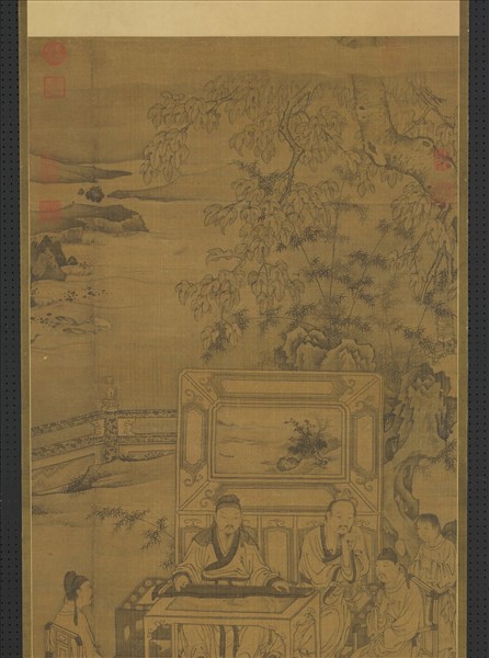 元人畫聽琴圖　軸