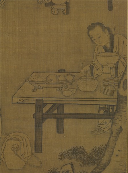 元人畫聽琴圖　軸