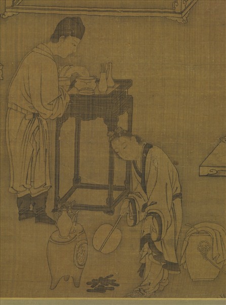 元人畫聽琴圖　軸