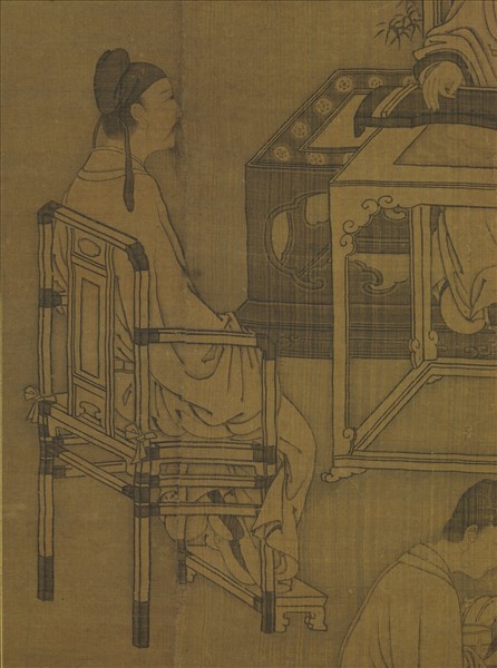 元人畫聽琴圖　軸