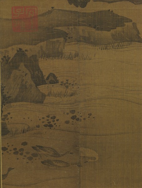 元人畫聽琴圖　軸