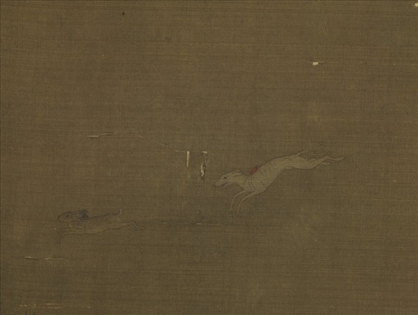 元人畫寒原獵騎　軸