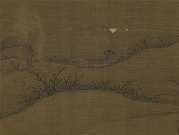 元人畫寒原獵騎　軸