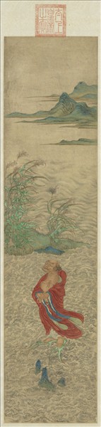 元人畫葦渡圖　軸