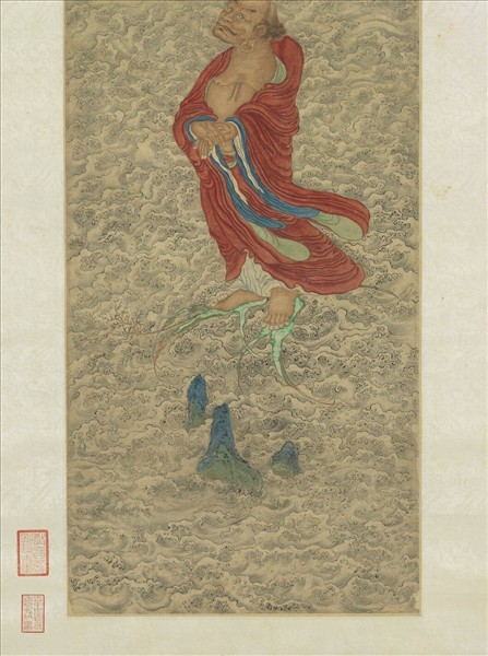 元人畫葦渡圖　軸