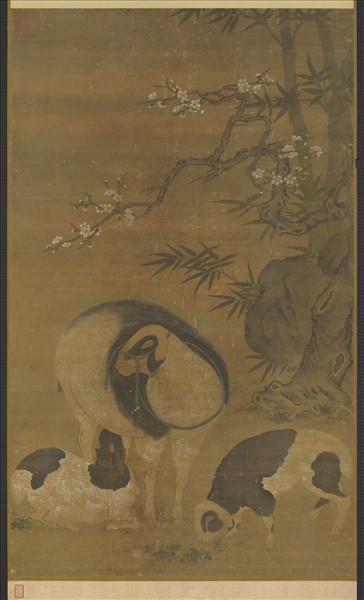 元人三陽開泰圖　軸