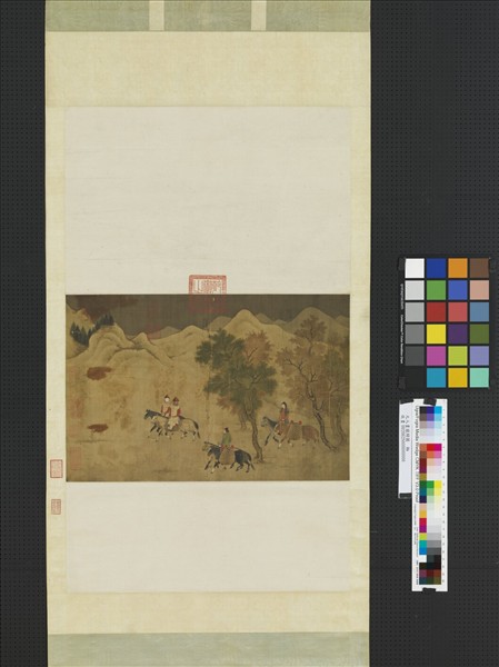 元人畫獵騎圖　軸