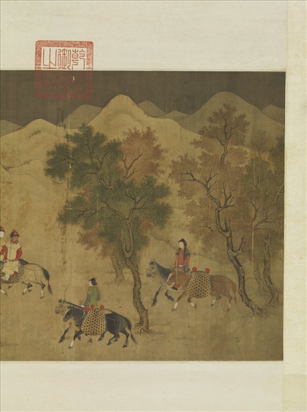 元人畫獵騎圖　軸