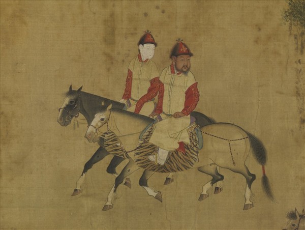 元人畫獵騎圖　軸