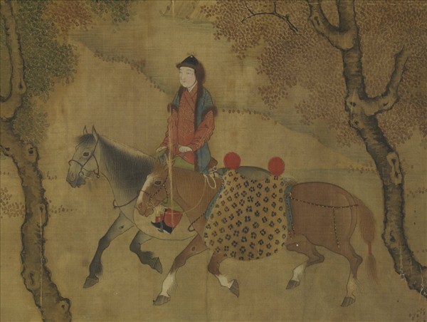 元人畫獵騎圖　軸