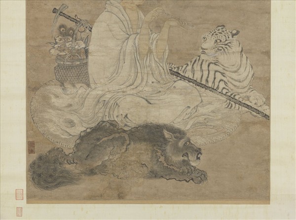 元人畫仙女　軸