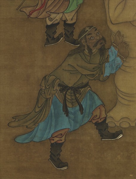 元人文殊洗象圖　軸