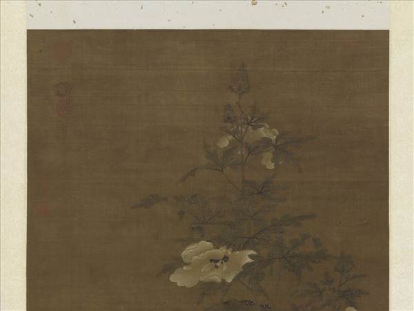 元人秋花鶺鴒　軸