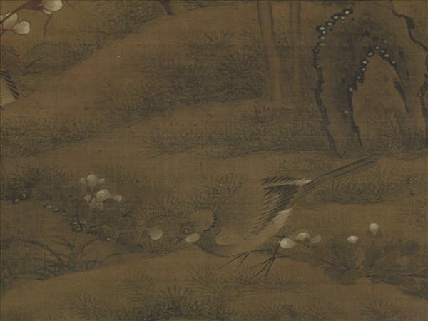 元人秋花鶺鴒　軸