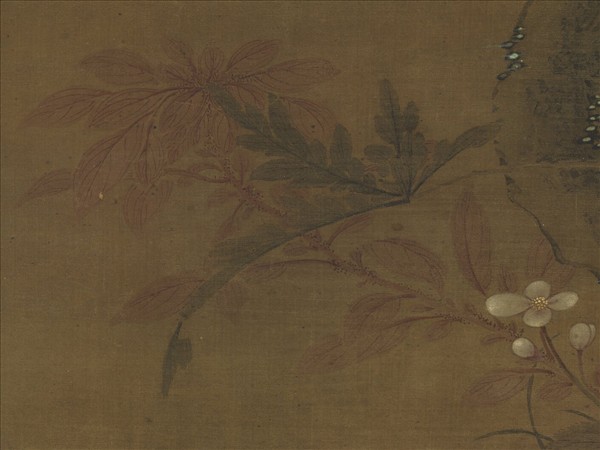 元人秋花鶺鴒　軸