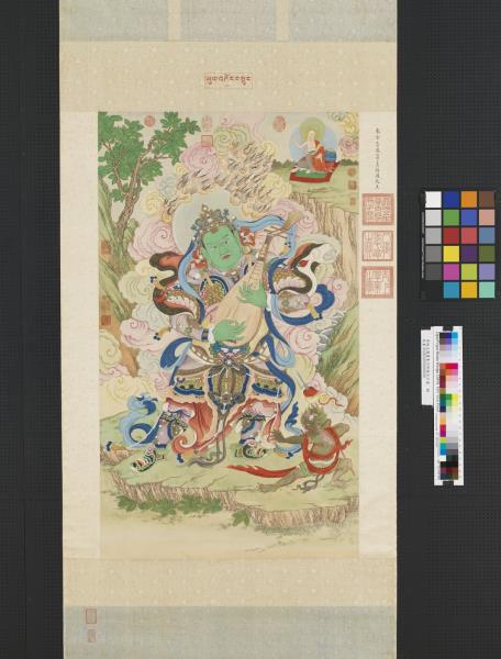 清姚文瀚畫東方持國天王像　軸