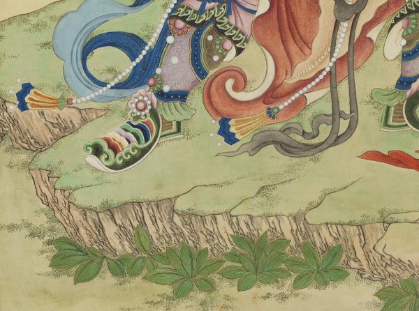 清姚文瀚畫東方持國天王像　軸