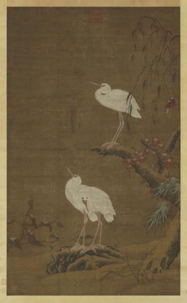 元王淵三白圖　軸