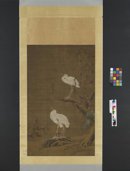 元王淵三白圖　軸