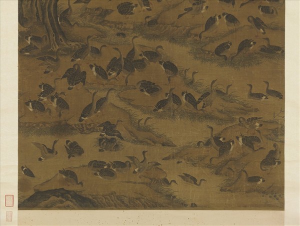 元人畫百雁圖　軸