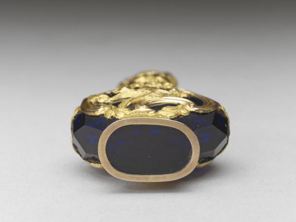 鑲金藍色玻璃瓶