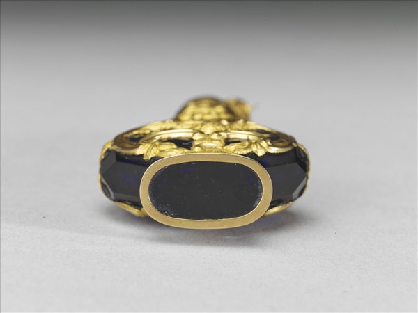 鑲金藍色玻璃瓶