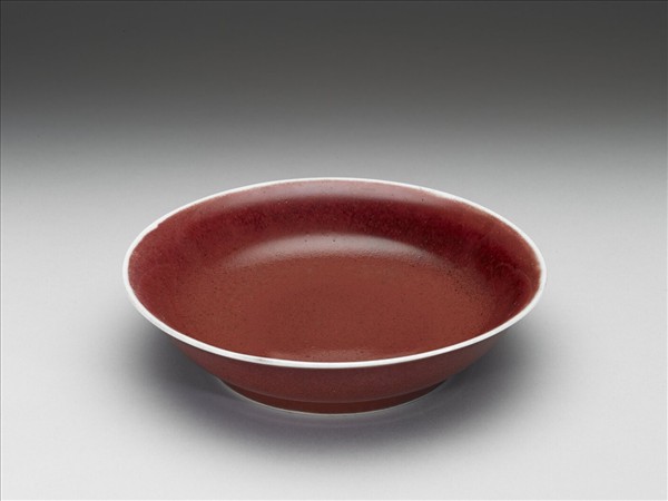 霽紅釉盤