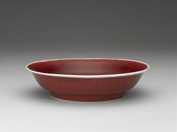 霽紅釉盤