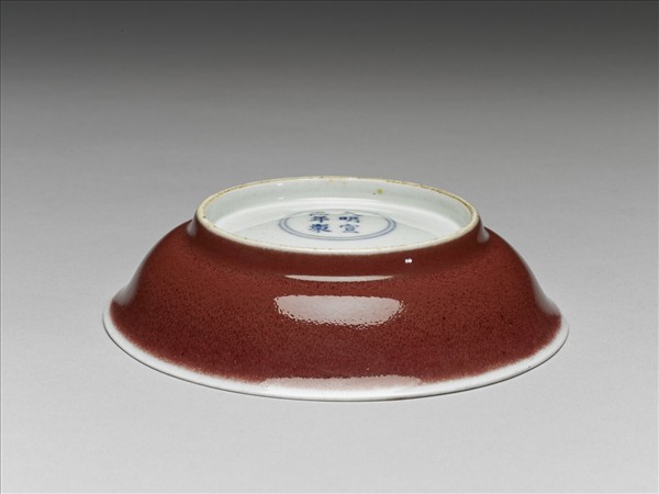 霽紅釉盤