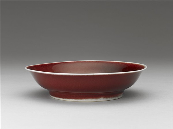 霽紅釉盤