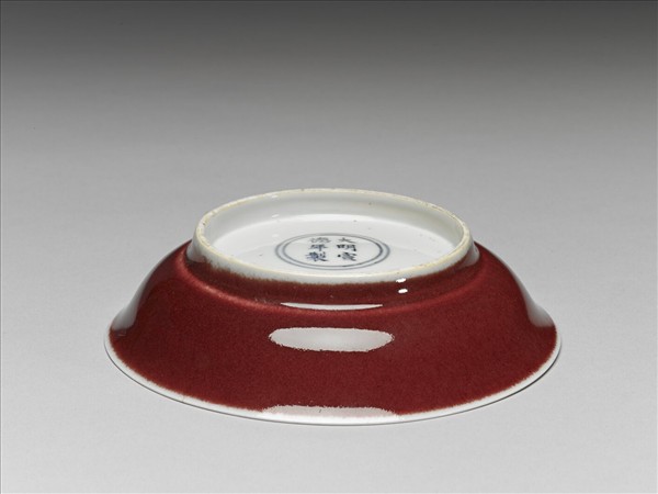 霽紅釉盤