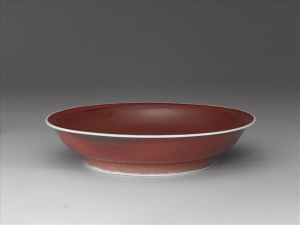 霽紅釉盤