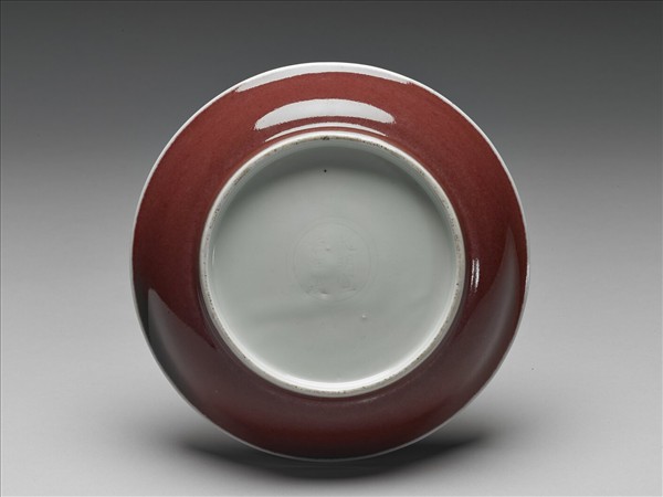 霽紅釉盤