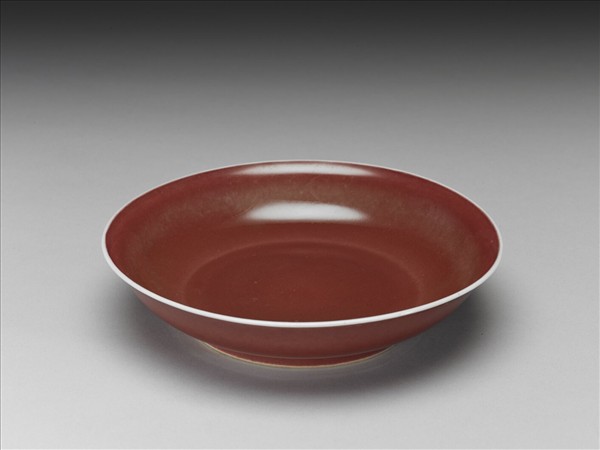 霽紅釉盤