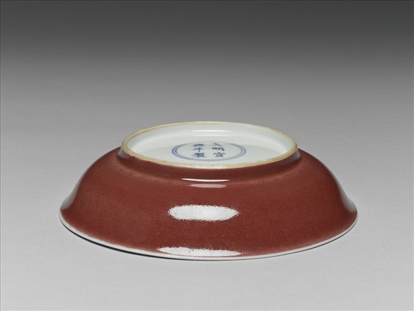 霽紅釉盤