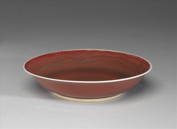 霽紅釉盤