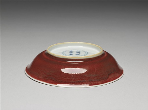 霽紅釉盤