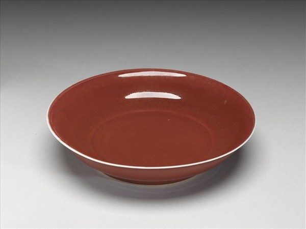 霽紅釉盤