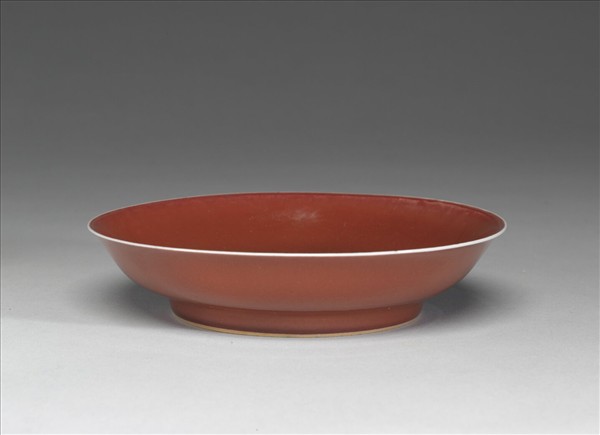 霽紅釉盤